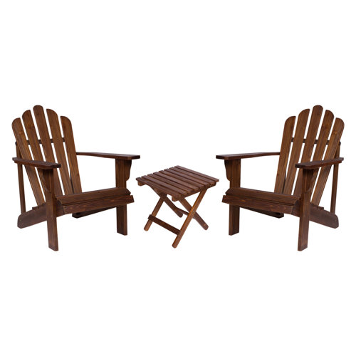 Rosecliff Heights Brently Outdoor Adirondack Chair and Side Table Set